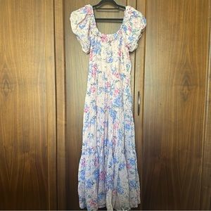 Loveshackfancy pink floral maxi dress size 6